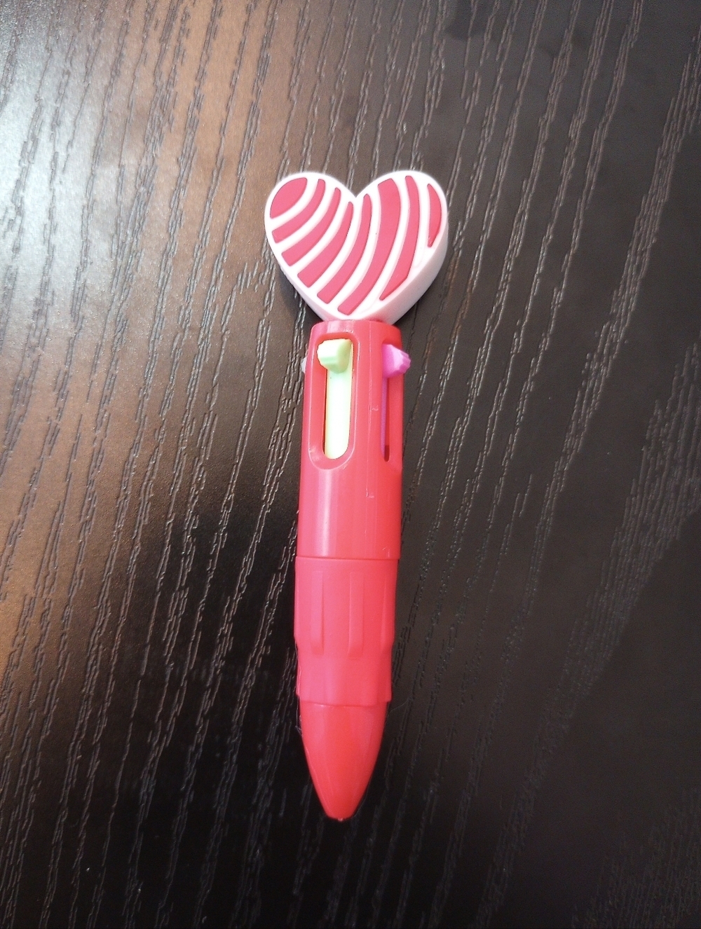 Ballpoint Heart-Shaped Red White 4 In One Ink Pen